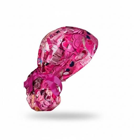 Ponytail Scrub Cap in Gloss Noir