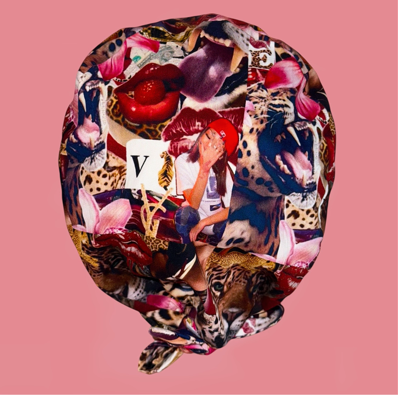 “Amour Jungle” Satin-Lined Scrub Cap