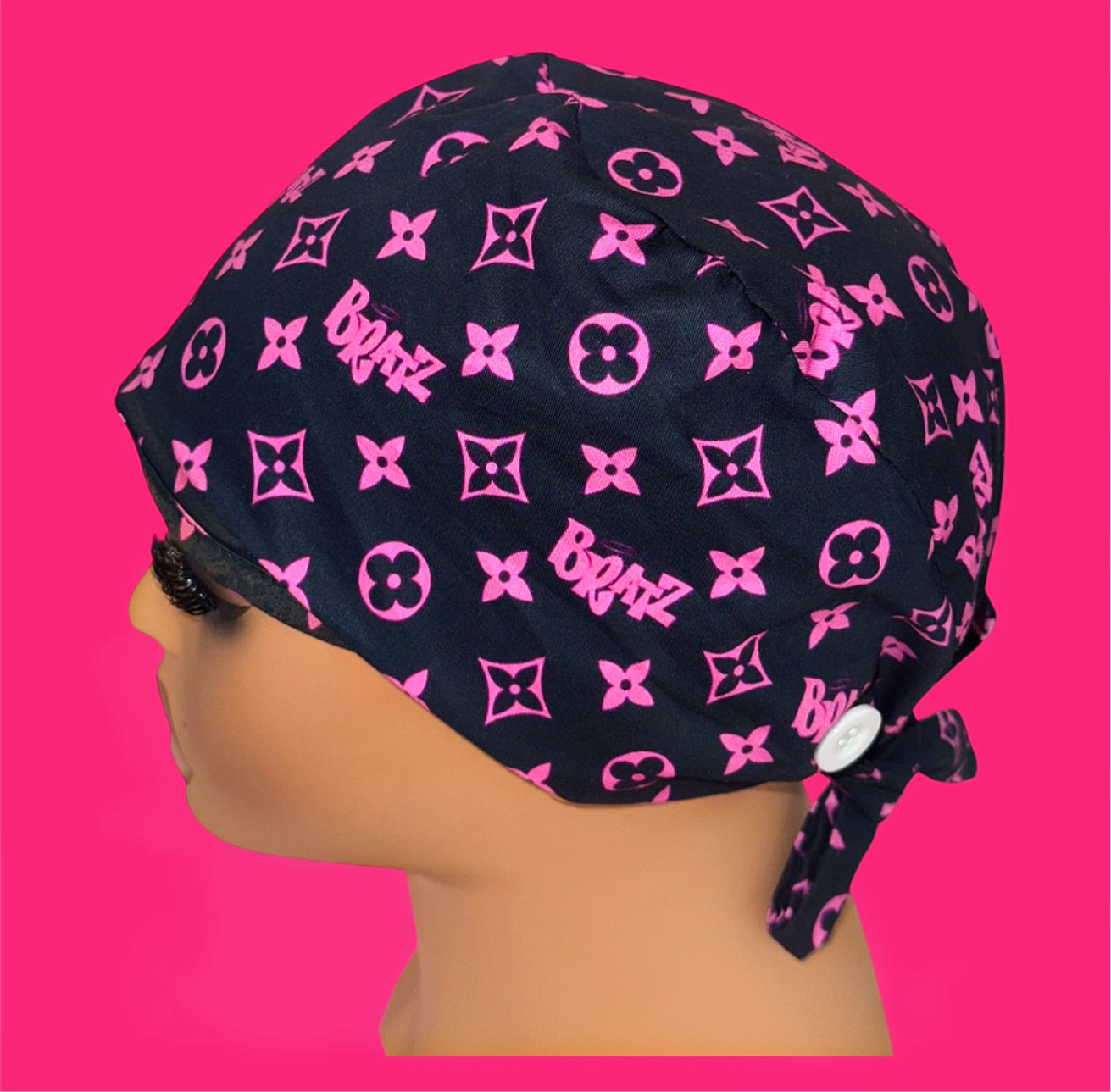 Midnight Muse Satin-Lined Scrub Cap Tie Back