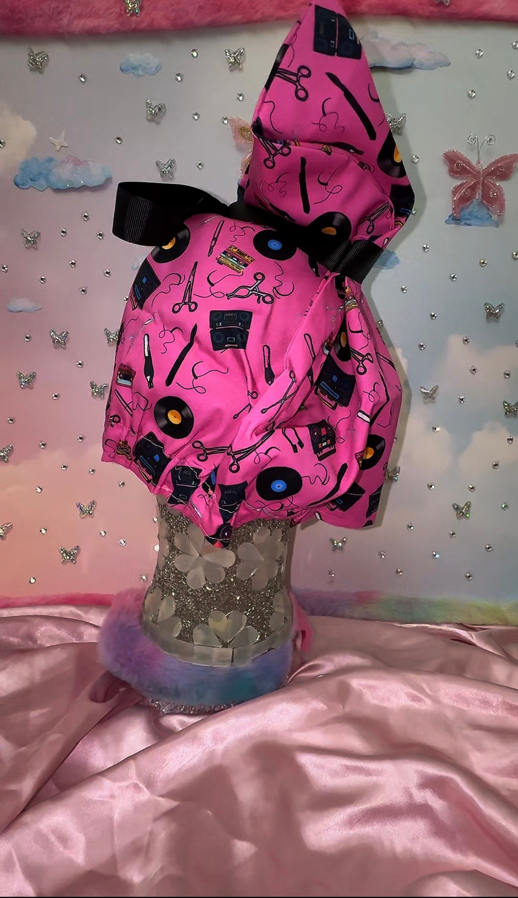 Scrubbing & Vibing High Ponytail Scrub Cap