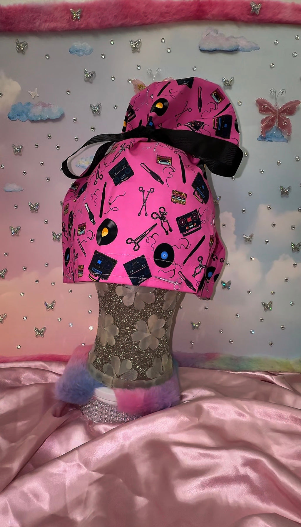 Scrubbing & Vibing High Ponytail Scrub Cap