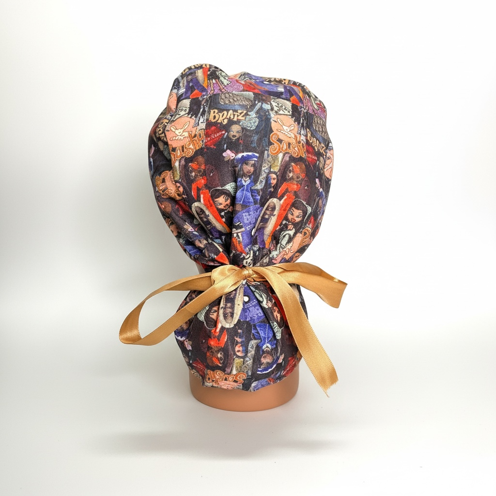 OOPS IT -GIRL PONYTAIL SATIN SCRUB CAP