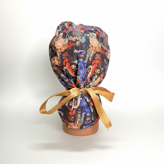 OOPS IT -GIRL PONYTAIL SATIN SCRUB CAP