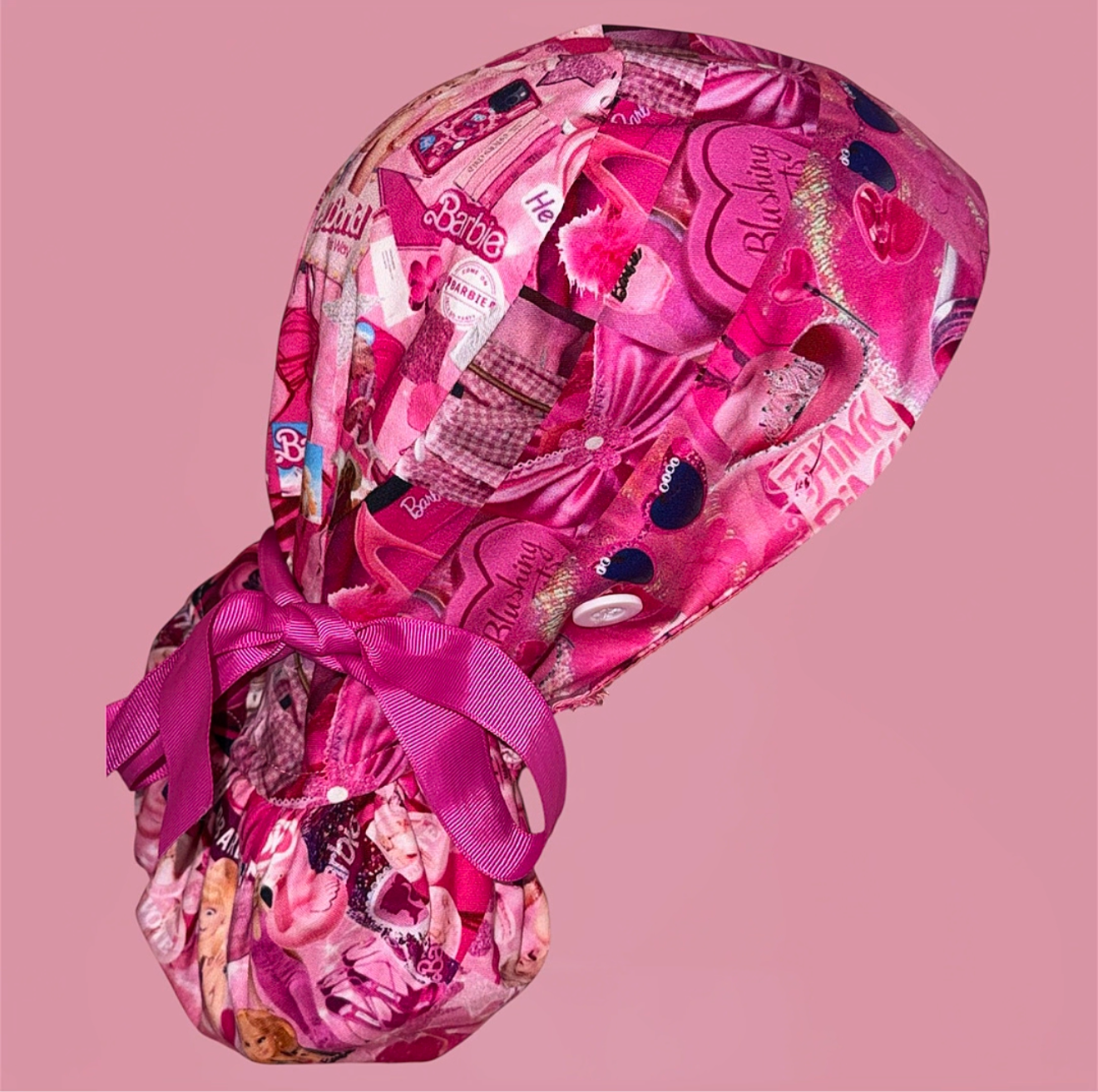 Ponytail Scrub Cap in Gloss Noir