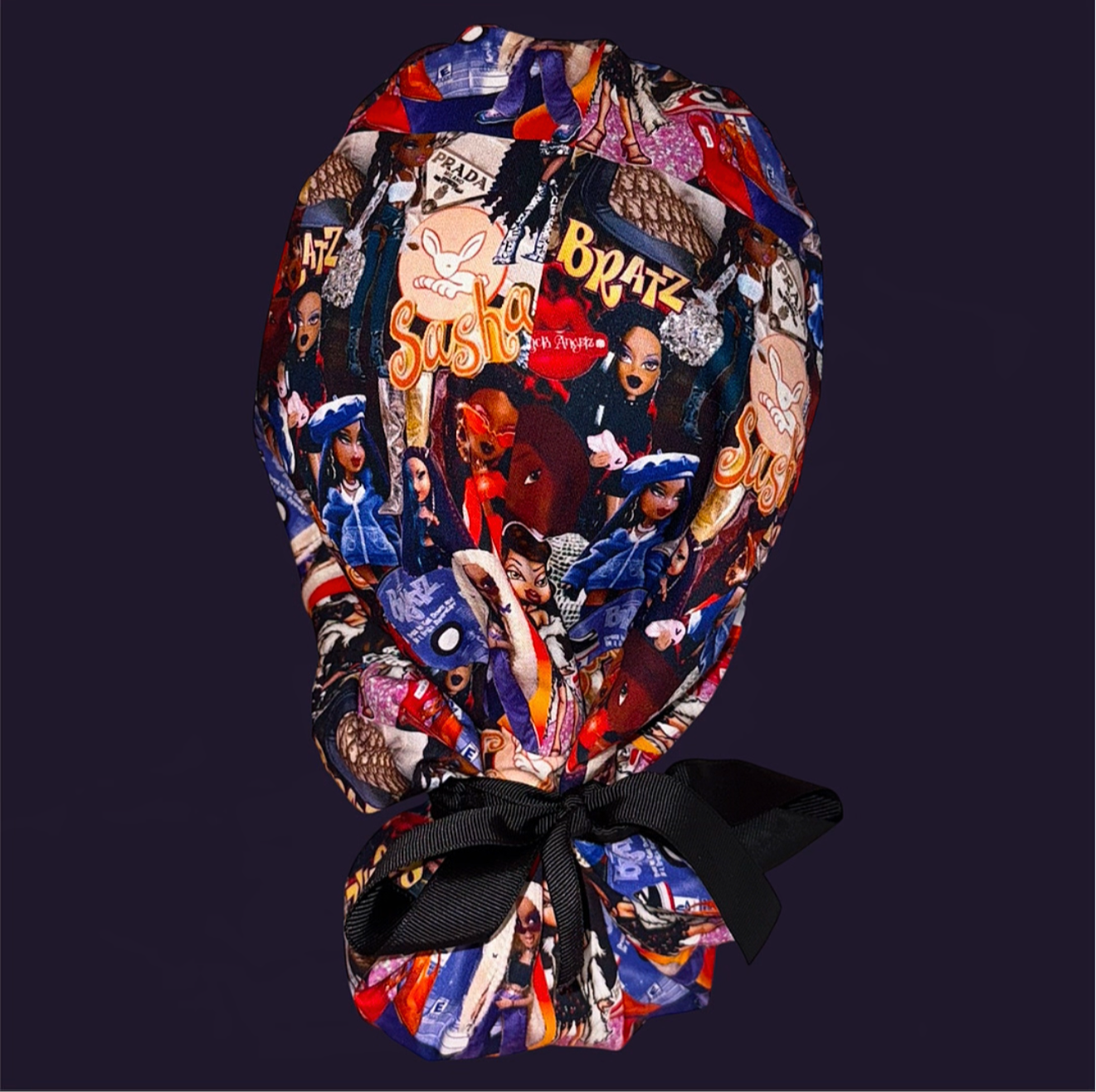 “Doll Energy” Ponytail Satin Scrub Cap