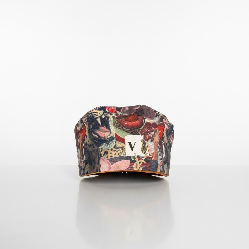 “Amour Jungle” Satin-Lined TIE - BACK Scrub Cap