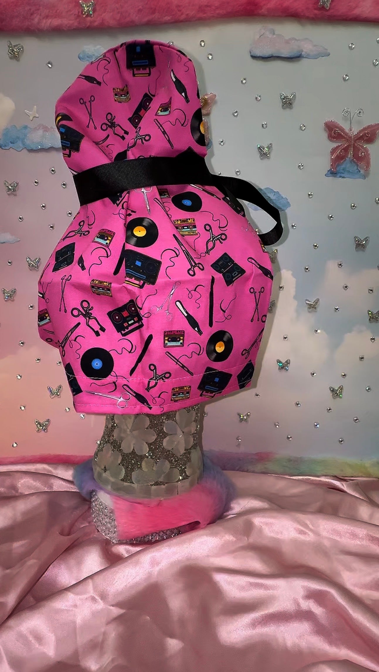 Scrubbing & Vibing High Ponytail Scrub Cap