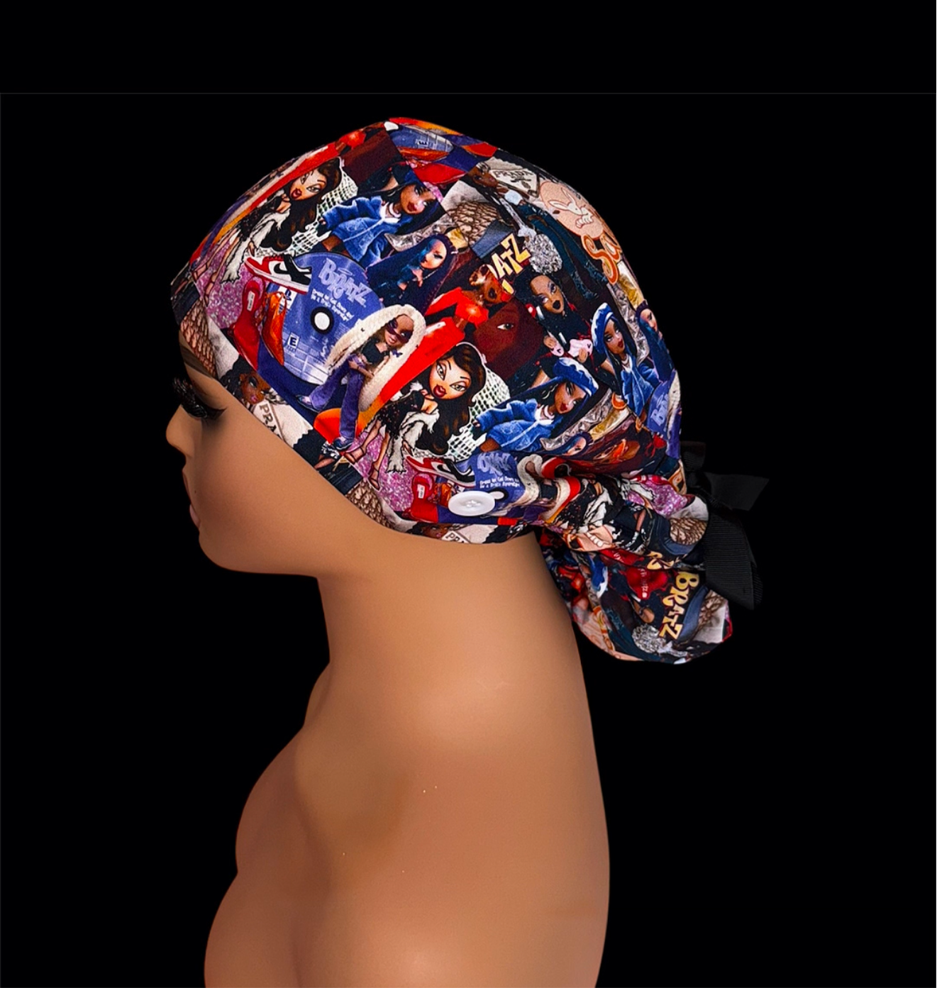 “Doll Energy” Ponytail Satin Scrub Cap