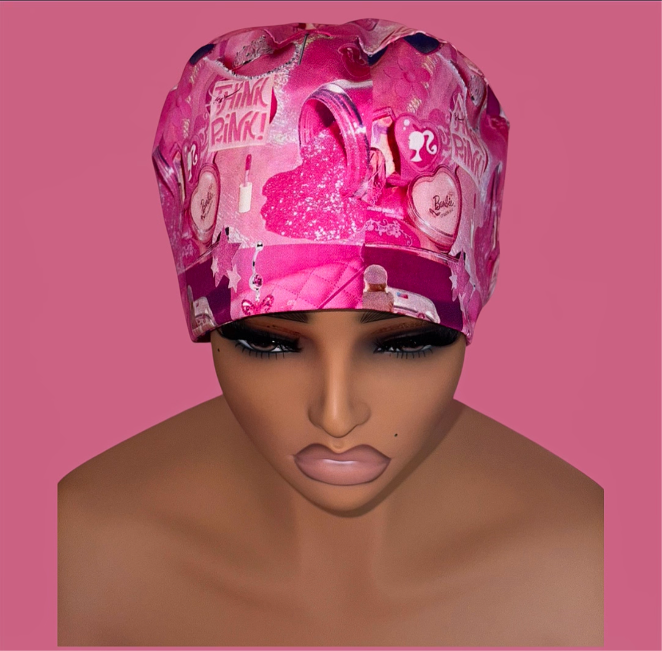 Gloss Noir Tie-Back Scrub Cap